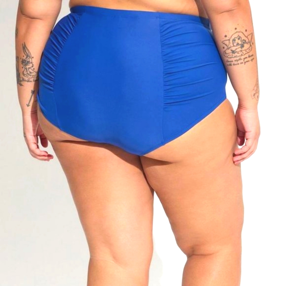 ❤️NWT TORRID SWIM BOTTOM - HIGH RISE - TUMMY CONTROL POCKETS - RUCHED PLUS SIZE - Picture 2 of 8